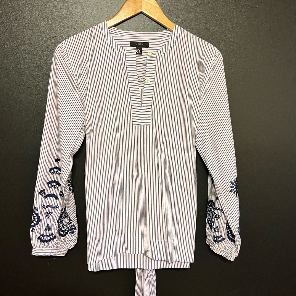 J. Crew Embroidered Sleeve Tunic